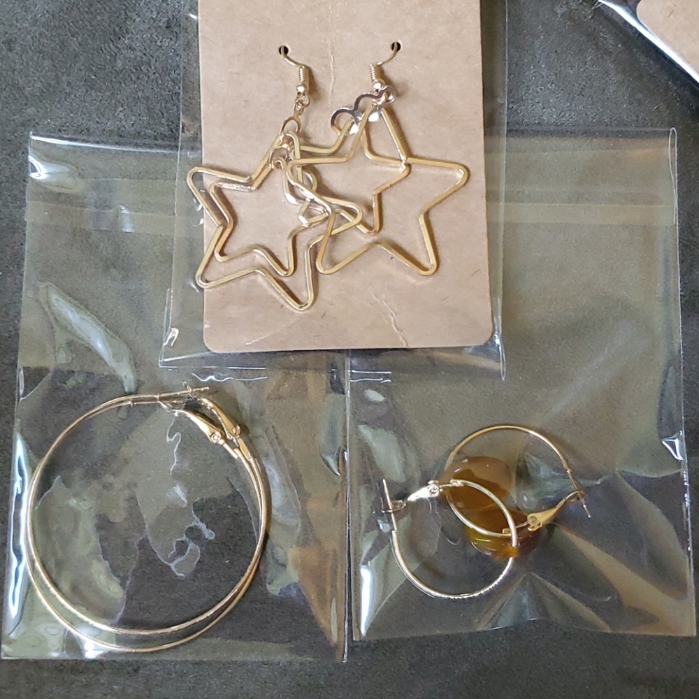 3 pair of earrings